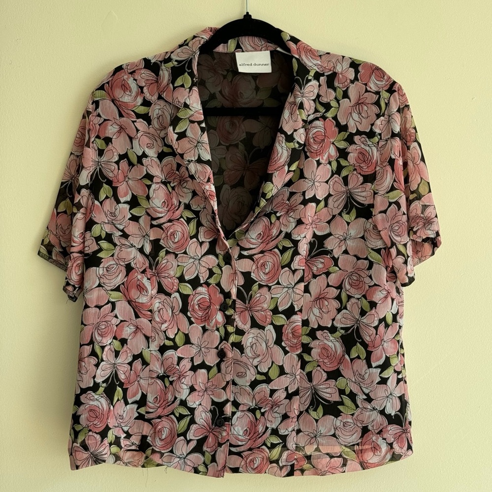 Vintage Alfred Dunner Short Sleeved Button Up Blouse